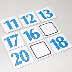 Obrázky čísel 11-20 modré