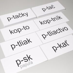 Precvičovacie karty slov s "y" a "i" po P