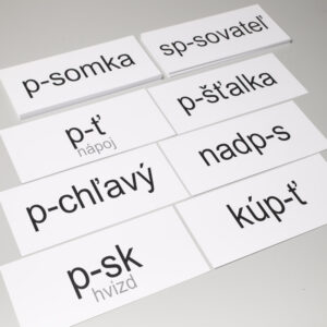 Precvičovacie karty slov s "y" a "i" po P