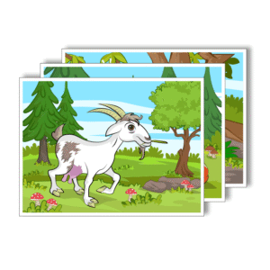 Koza odratá a jež - obrázky k rozprávke