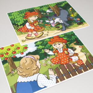 A3 obrazy k rozprávke Červená čiapočka