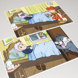 A3 obrazy k rozprávke Červená čiapočka