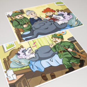 A3 obrazy k rozprávke Červená čiapočka